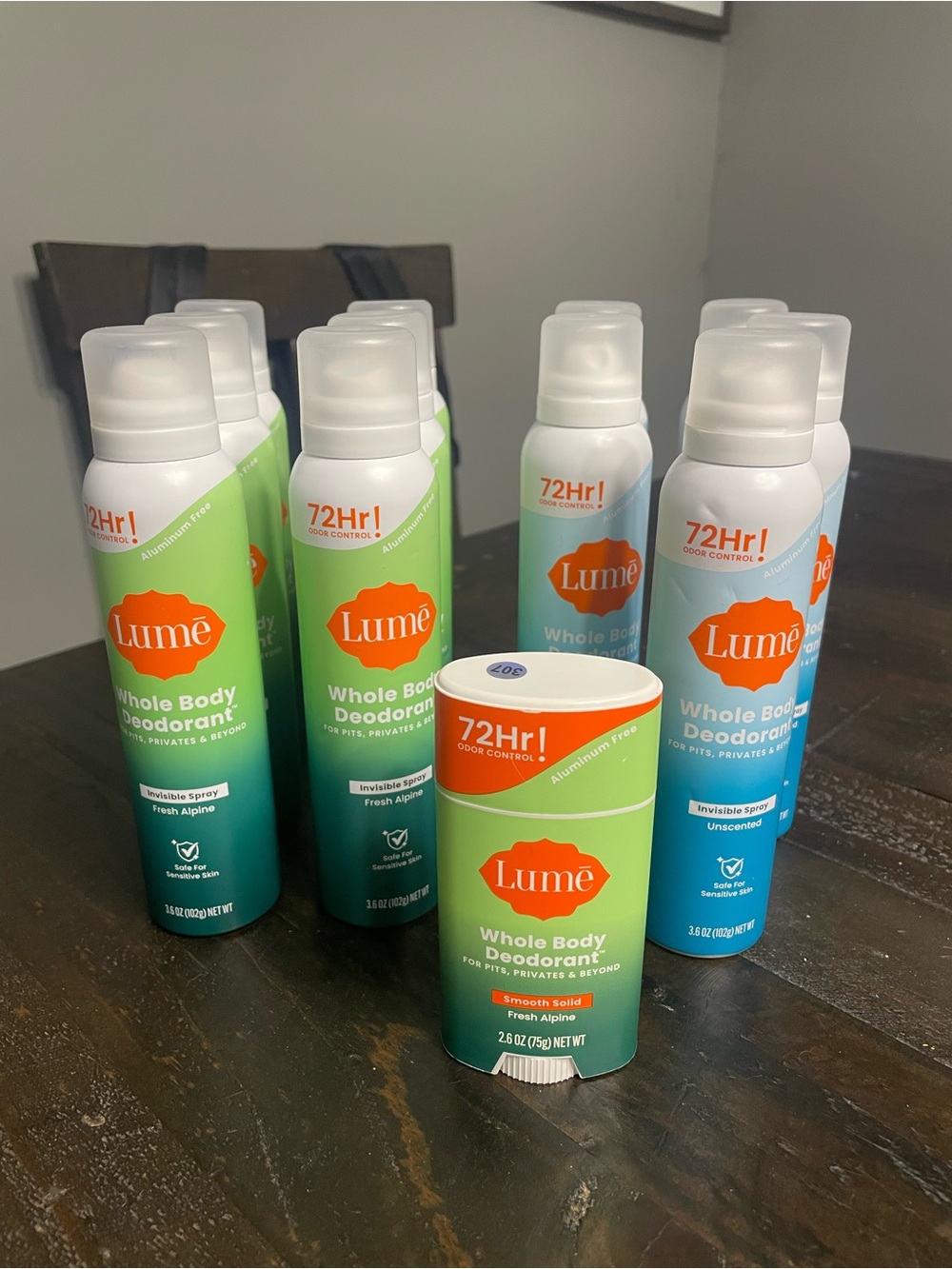 Lumē Unscented Whole Body Deodorant Spray and Alpine Fresh